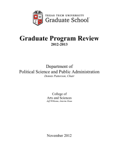 Graduate Program Review Department of Political Science and Public Administration