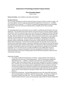 Department of Psychology Graduate Program Review  TTU Committee Report