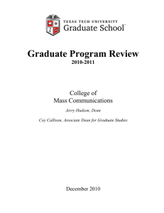 Graduate Program Review College of Mass Communications