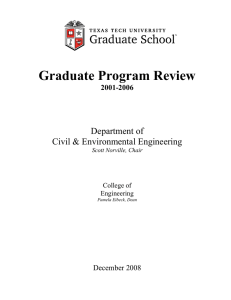 Graduate Program Review Department of Civil &amp; Environmental Engineering