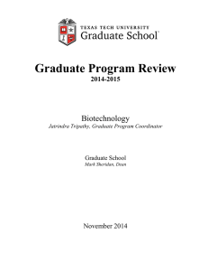 Graduate Program Review Biotechnology 2014-2015