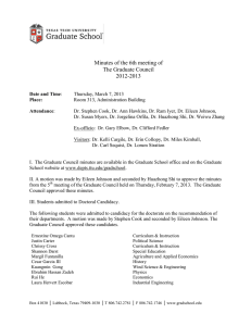 Minutes of the 6th meeting of The Graduate Council 2012-2013