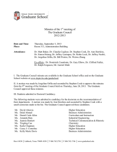 Minutes of the 1 meeting of The Graduate Council