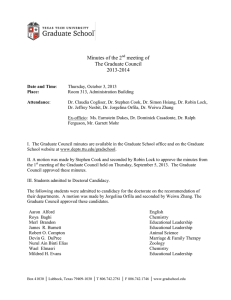 Minutes of the 2 meeting of The Graduate Council