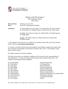 Minutes of the 9th meeting of The Graduate Council 2011-2012