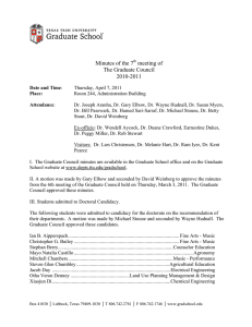 Minutes of the 7 meeting of The Graduate Council