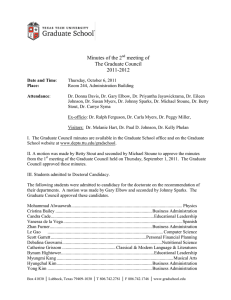 Minutes of the 2 meeting of The Graduate Council