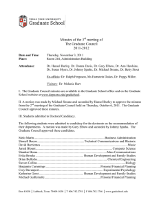 Minutes of the 3 meeting of The Graduate Council