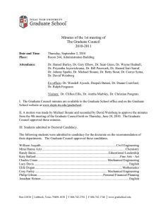 Minutes of the 1st meeting of The Graduate Council 2010-2011