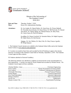 Minutes of the 2nd meeting of The Graduate Council 2010-2011