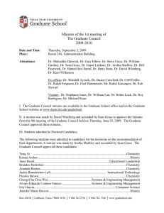 Minutes of the 1st meeting of The Graduate Council 2009-2010