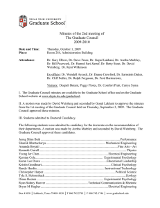 Minutes of the 2nd meeting of The Graduate Council 2009-2010