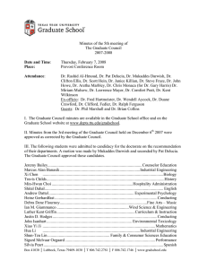 Minutes of the 5th meeting of The Graduate Council 2007-2008