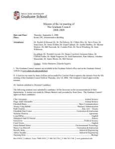 Minutes of the 1st meeting of The Graduate Council 2008-2009