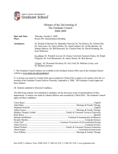 Minutes of the 2nd meeting of The Graduate Council 2008-2009