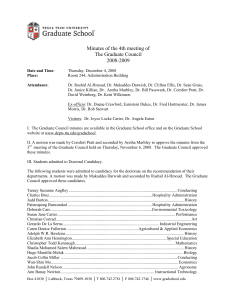 Minutes of the 4th meeting of The Graduate Council 2008-2009