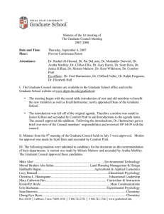 Minutes of the 1st meeting of The Graduate Council Meeting 2007-2008