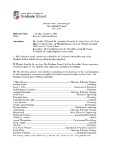 Minutes of the 2nd meeting of The Graduate Council 2007-2008