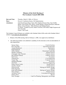 Minutes of the Sixth Meeting of The Graduate Council 2005-2006