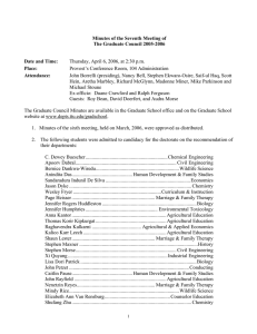 Minutes of the Seventh Meeting of The Graduate Council 2005-2006