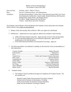 Minutes of the Seventh Meeting of The Graduate Council 2003-2004