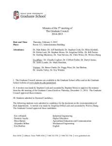 Minutes of the 5 meeting of The Graduate Council
