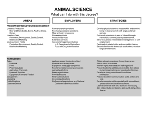 ANIMAL SCIENCE What can I do with this degree? STRATEGIES AREAS