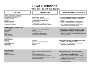 HUMAN SERVICES What can I do with this degree? AREAS EMPLOYERS