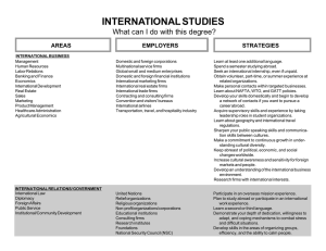 INTERNATIONAL STUDIES What can I do with this degree? STRATEGIES AREAS