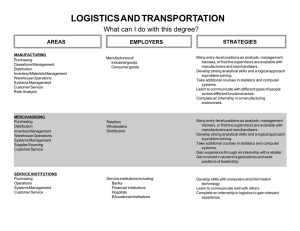 LOGISTICS AND TRANSPORTATION What can I do with this degree? STRATEGIES AREAS