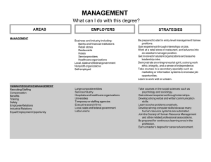 MANAGEMENT What can I do with this degree? AREAS STRATEGIES