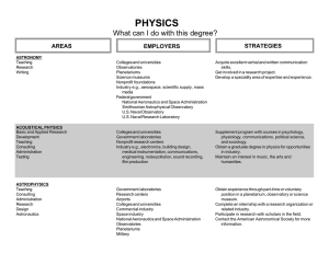 PHYSICS What can I do with this degree? STRATEGIES AREAS