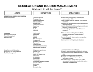 RECREATION AND TOURISM MANAGEMENT What can I do with this degree? STRATEGIES AREAS