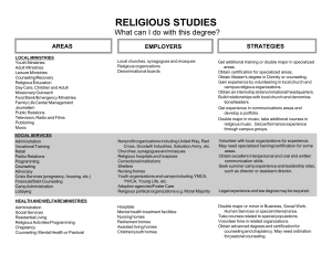 RELIGIOUS STUDIES What can I do with this degree? STRATEGIES AREAS