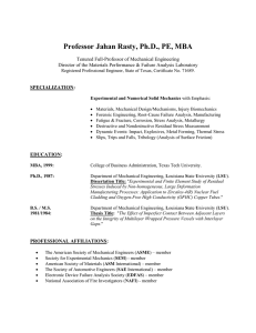 Professor Jahan Rasty, Ph.D., PE, MBA