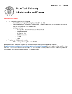 Texas Tech University Administration and Finance December 2015 Edition