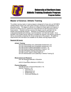 University of Northern Iowa Athletic Training Graduate Program Program Outline