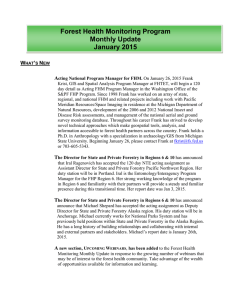 Forest Health Monitoring Program Monthly Update January 2015 W