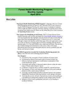 Forest Health Monitoring Program Monthly Update April 2015 W