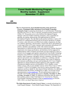 Forest Health Monitoring Program Monthly Update - Supplement November 17, 2015