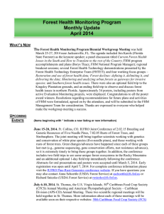 Forest Health Monitoring Program Monthly Update April 2014 W