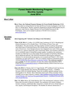 Forest Health Monitoring Program Monthly Update June 2014 W