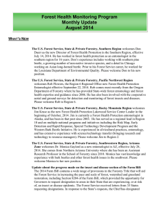 Forest Health Monitoring Program Monthly Update August 2014 W