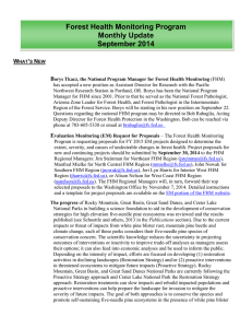 Forest Health Monitoring Program Monthly Update September 2014 W