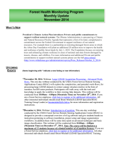 Forest Health Monitoring Program Monthly Update November 2014 W
