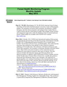 Forest Health Monitoring Program Monthly Update May 2013 U