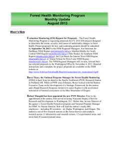 Forest Health Monitoring Program Monthly Update August 2013 W