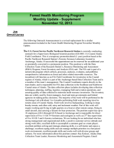 Forest Health Monitoring Program Monthly Update - Supplement November 12, 2013 J