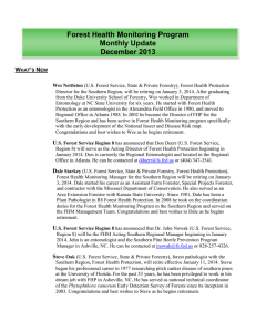 Forest Health Monitoring Program Monthly Update December 2013 W