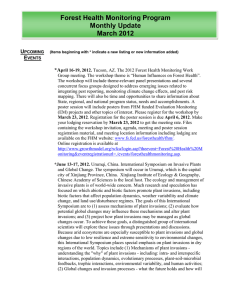 Forest Health Monitoring Program Monthly Update March 2012